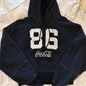 Coca-Cola x PacSun Cropped Contrast Stitch Hoodie, Size Small